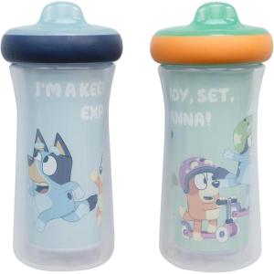 The First Years Bluey Insulated Sippy Cups – Dishwasher Safe Spill Proof Toddler Cups – Ages 12 Months and Up – 9 Ounces – 2 Count(2 Count (Pack of 12))
