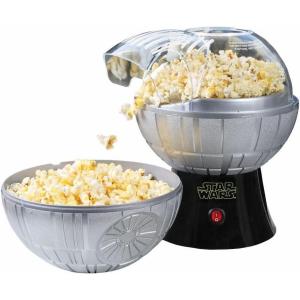 Uncanny Brands Bluey Popcorn Maker, Oil-Free Electric Hot Air Popper with 12 Paper Bags – Officially Licensed(Star Wars Death Star)