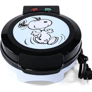 Uncanny Brands Bluey Waffle Maker – Non-Stick Round Waffle Iron – Easy to Use and Clean(Peanuts Snoopy)