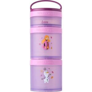 Whiskware Bluey Stackable Snack Containers for Babies, Toddlers, and Kids, 3 Stackable Snack Cups for School and Travel, Cupholder Friendly, Bluey, Chloe, Bingo, and Lila, Best Buddies!(Anna and Olaf)