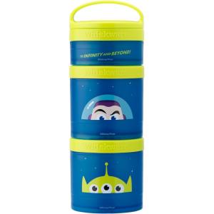 Whiskware Bluey Stackable Snack Containers for Babies, Toddlers, and Kids, 3 Stackable Snack Cups for School and Travel, Cupholder Friendly, Bluey, Chloe, Bingo, and Lila, Best Buddies!(Buzz Lightyear)