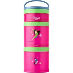 Whiskware Bluey Stackable Snack Containers for Babies, Toddlers, and Kids, 3 Stackable Snack Cups for School and Travel, Cupholder Friendly, Bluey, Chloe, Bingo, and Lila, Best Buddies!(Mulan)