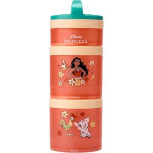 Whiskware Bluey Stackable Snack Containers for Kids and Toddlers, 3 Stackable Snack Cups for School and Travel, Bluey and Bingo, Hooray(Pack of 1)(Moana)