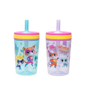 Zak Designs 15oz Bluey Kelso Tumbler Set, Leak-Proof Screw-On Lid with Straw Made of Durable Plastic and Silicone, Perfect Bundle for Kids, 2 Count (Pack of 1)(Ginny  Sparks  Buddy  Bitsy (Disney’s SuperKitties))