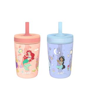 Zak Designs 15oz Bluey Kelso Tumbler Set, Leak-Proof Screw-On Lid with Straw Made of Durable Plastic and Silicone, Perfect Bundle for Kids, 2 Count (Pack of 1)(Princess)