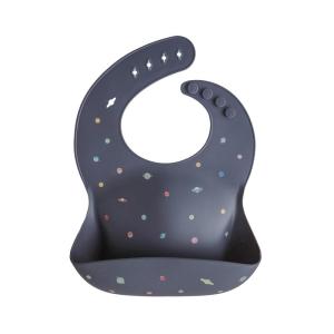 mushie x Bluey Silicone Baby Bib | Adjustable Fit Waterproof Bibs (Bluey Ivory)(Planets)
