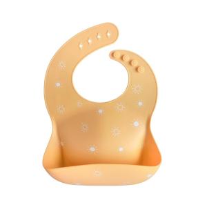 mushie x Bluey Silicone Baby Bib | Adjustable Fit Waterproof Bibs (Bluey Ivory)(Sun Orange)