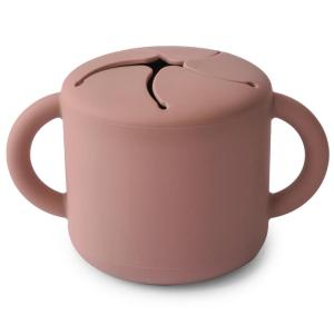 mushie x Bluey Silicone Snack Cup | Spill Proof Food Container for Toddler and Baby (Bluey Sage)(Cloudy Mauve)