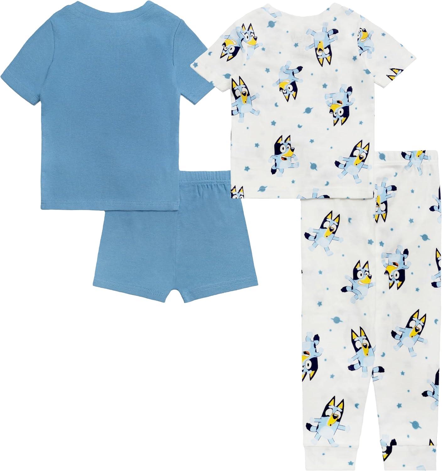 imageBluey Boys 4Piece Snugfit Cotton Pajama Set Soft amp Cute for Kids BLUEYS FUN 2T