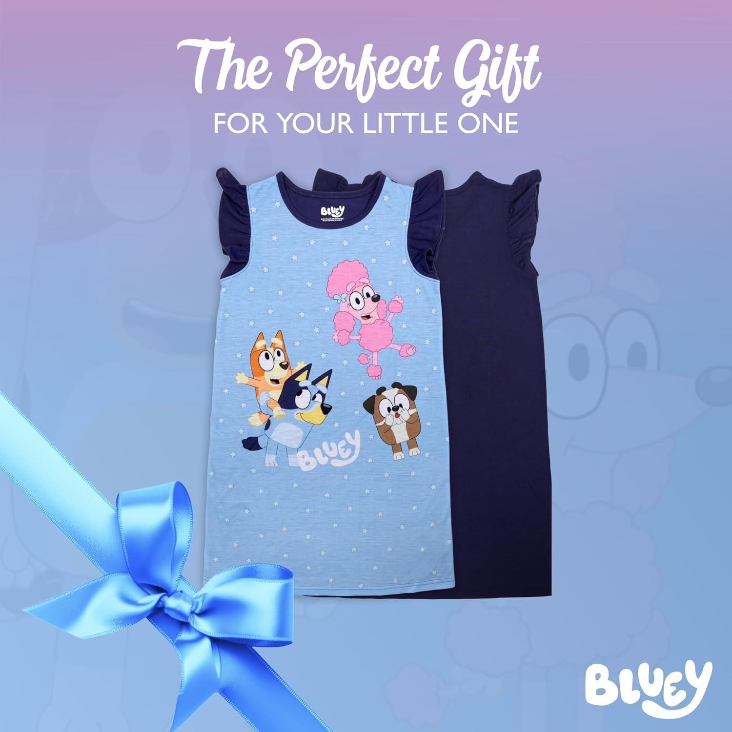 imageBluey Girls Nightgown Fantasy Gown Comfortable Sleepwear Soft amp Cute Pajamas for KidsBluey Besties