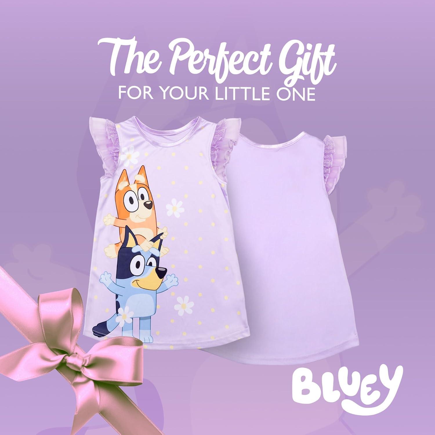imageBluey Girls Nightgown Fantasy Gown Comfortable Sleepwear Soft amp Cute Pajamas for KidsBluey Love Spring