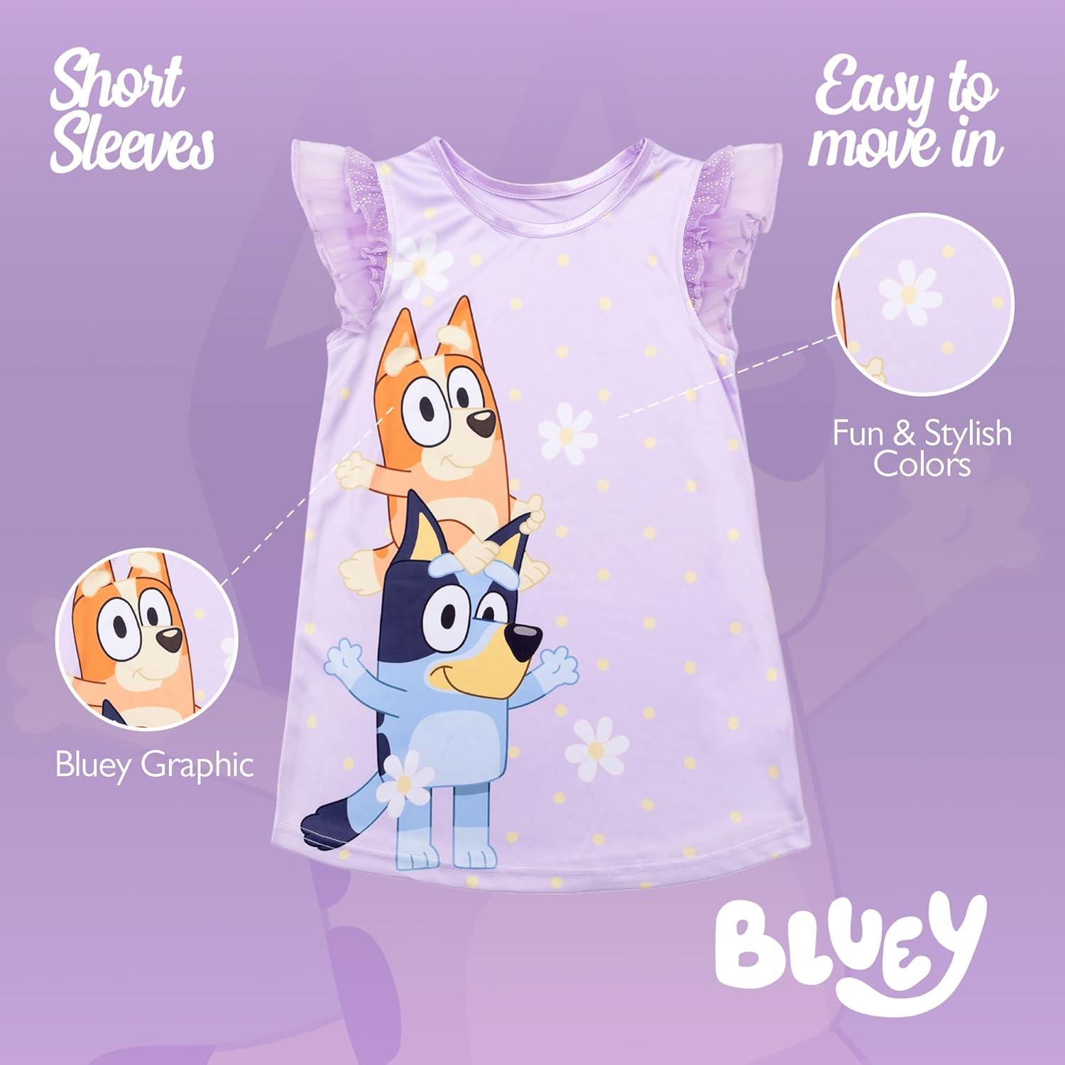 imageBluey Girls Nightgown Fantasy Gown Comfortable Sleepwear Soft amp Cute Pajamas for KidsBluey Love Spring