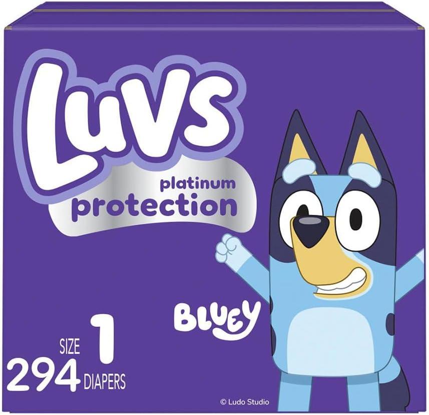 imageLuvs Diapers Size 5 172 Count Bluey Platinum Protection Baby DiaperSize 1