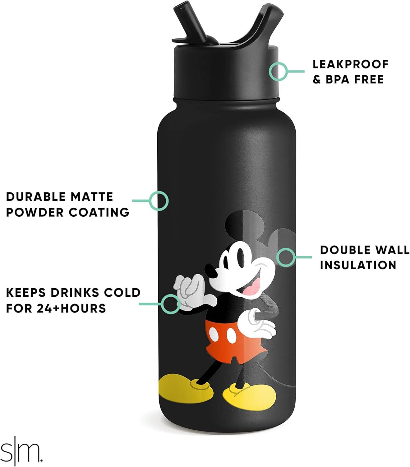 imageSimple Modern Summit Water Bottle with Straw Lid Bluey 30oz Leak Proof Stainless Steel Insulated Cup Gifts for Her Him Bluey StripesDisney Its Me Mickey