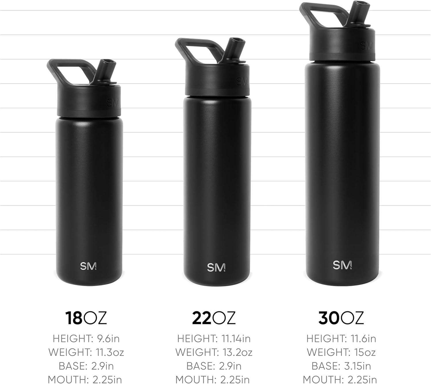 imageSimple Modern Summit Water Bottle with Straw Lid Bluey 30oz Leak Proof Stainless Steel Insulated Cup Gifts for Her Him Bluey StripesDisney Mickey Mouse Floral on Riptide