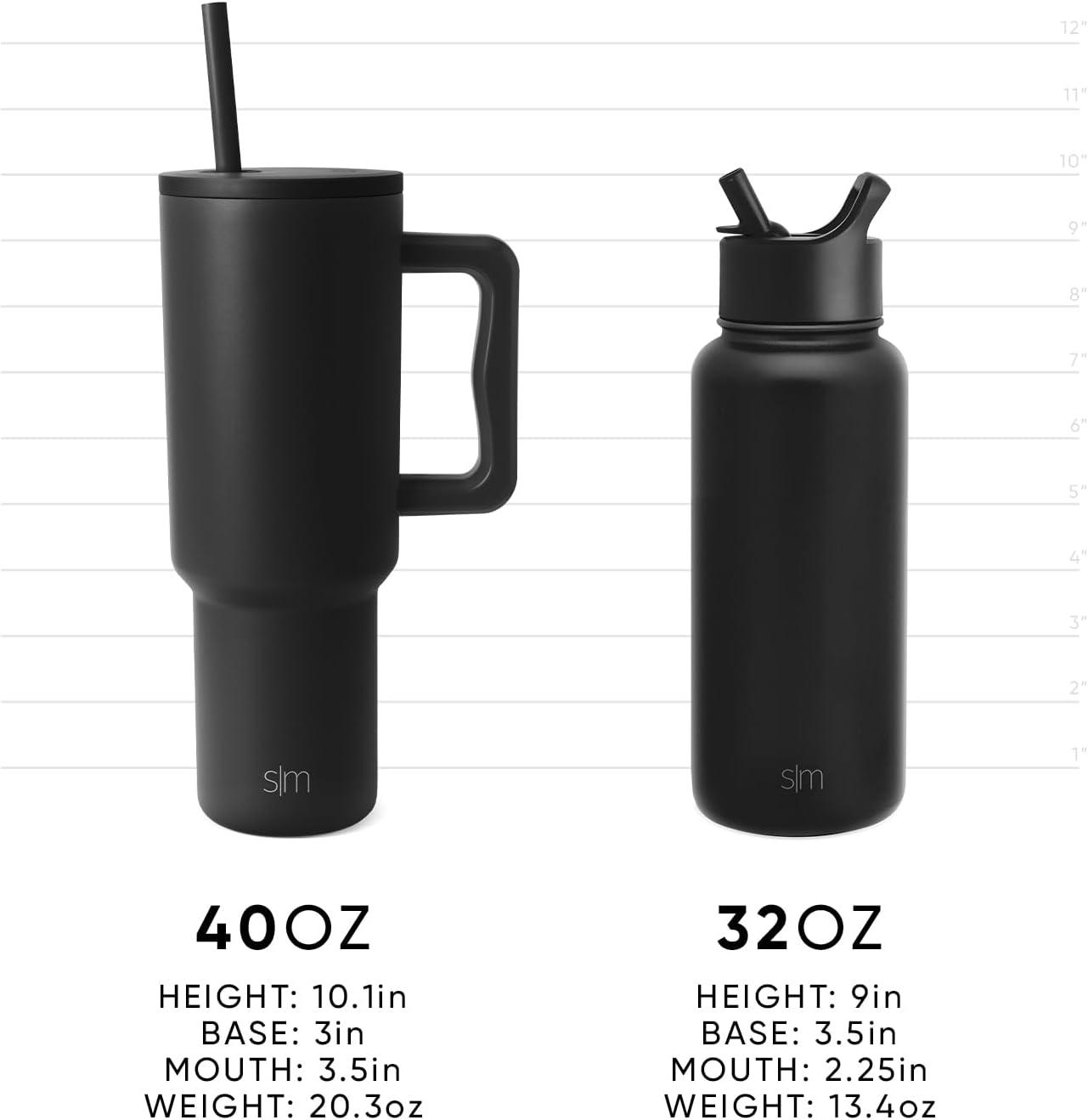 imageSimple Modern Summit Water Bottle with Straw Lid Bluey 30oz Leak Proof Stainless Steel Insulated Cup Gifts for Her Him Bluey StripesDisney Princess Icons