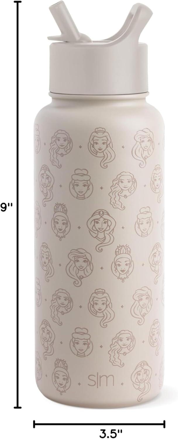 imageSimple Modern Summit Water Bottle with Straw Lid Bluey 30oz Leak Proof Stainless Steel Insulated Cup Gifts for Her Him Bluey StripesDisney Princess Icons