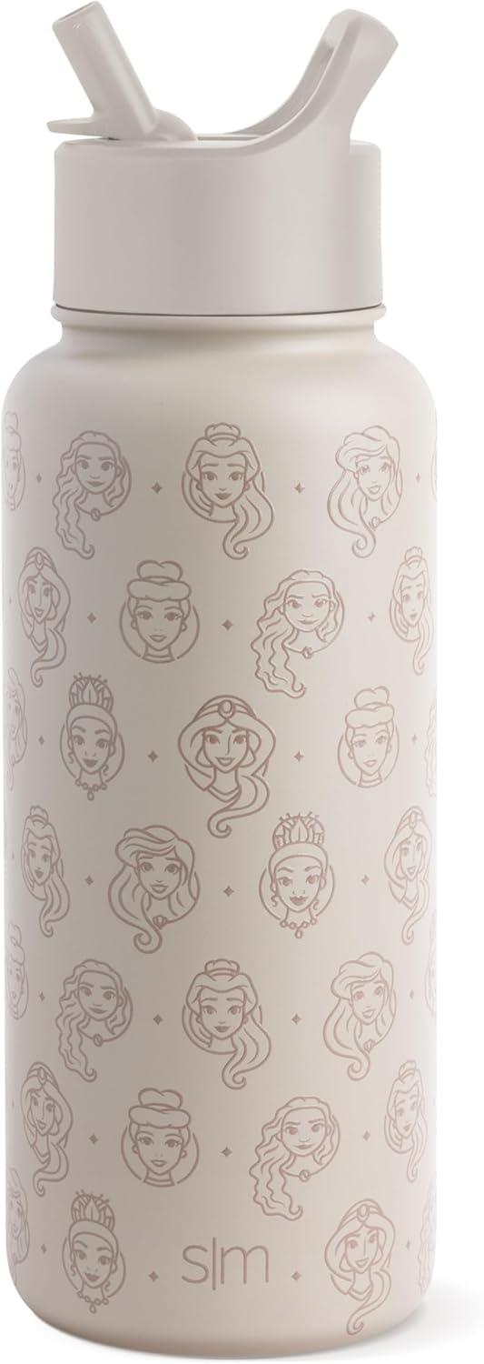 imageSimple Modern Summit Water Bottle with Straw Lid Bluey 30oz Leak Proof Stainless Steel Insulated Cup Gifts for Her Him Bluey StripesDisney Princess Icons