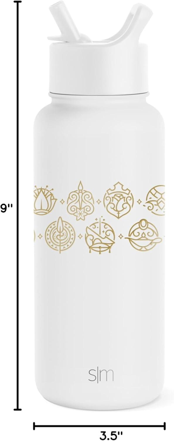 imageSimple Modern Summit Water Bottle with Straw Lid Bluey 30oz Leak Proof Stainless Steel Insulated Cup Gifts for Her Him Bluey StripesDisney Seal of a Princess