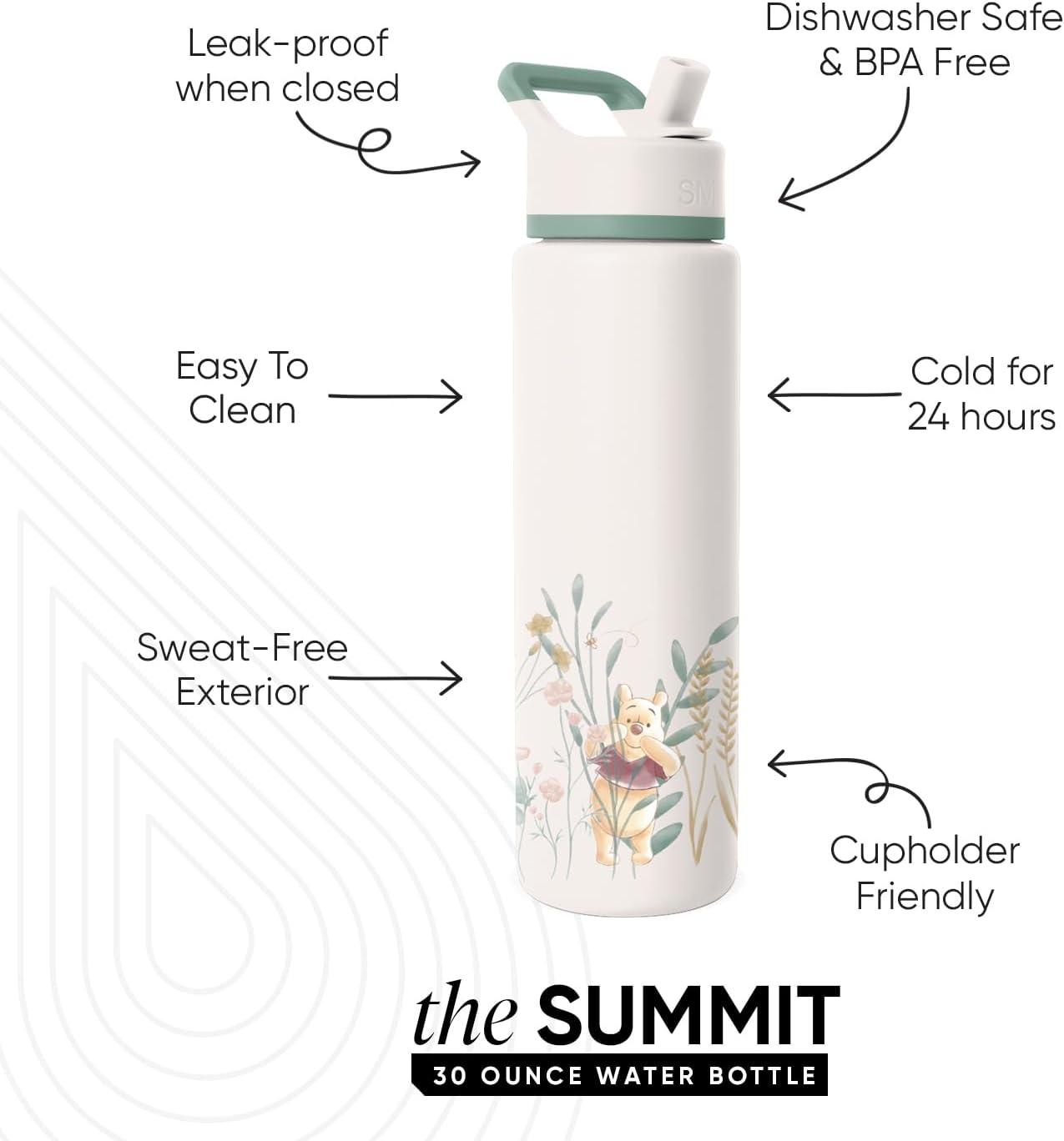 imageSimple Modern Summit Water Bottle with Straw Lid Bluey 30oz Leak Proof Stainless Steel Insulated Cup Gifts for Her Him Bluey StripesDisney Winnie the Pooh in the Wilderness