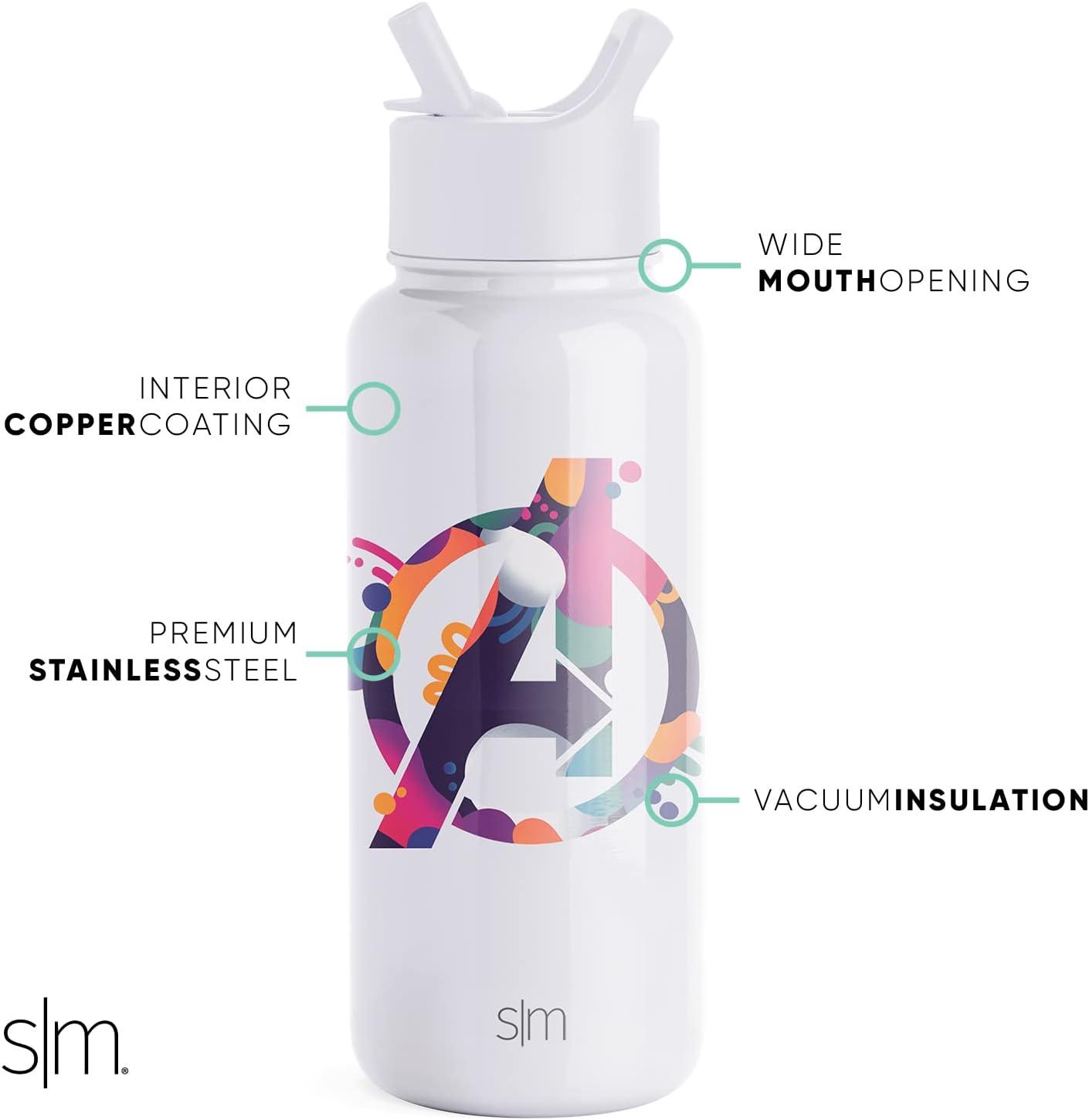 imageSimple Modern Summit Water Bottle with Straw Lid Bluey 30oz Leak Proof Stainless Steel Insulated Cup Gifts for Her Him Bluey StripesMarvel Avengers Assemble