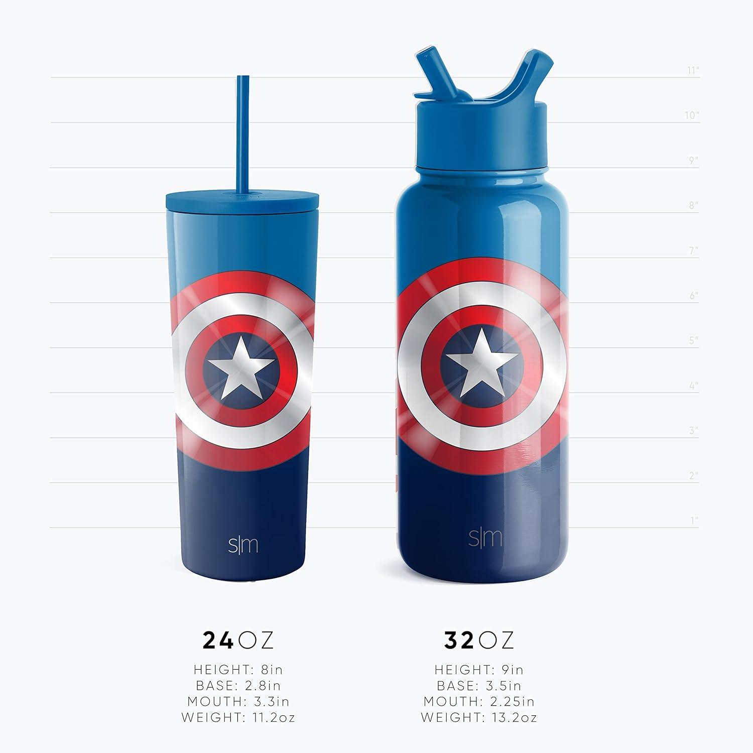 imageSimple Modern Summit Water Bottle with Straw Lid Bluey 30oz Leak Proof Stainless Steel Insulated Cup Gifts for Her Him Bluey StripesMarvel Thanos Infinity