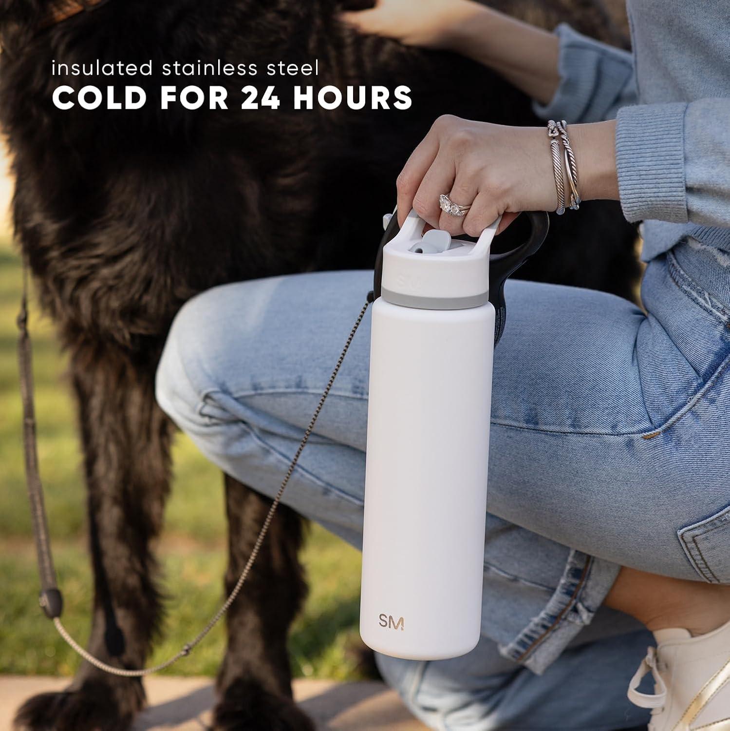 imageSimple Modern Summit Water Bottle with Straw Lid Bluey 30oz Leak Proof Stainless Steel Insulated Cup Gifts for Her Him Bluey StripesMinecraft Creeper