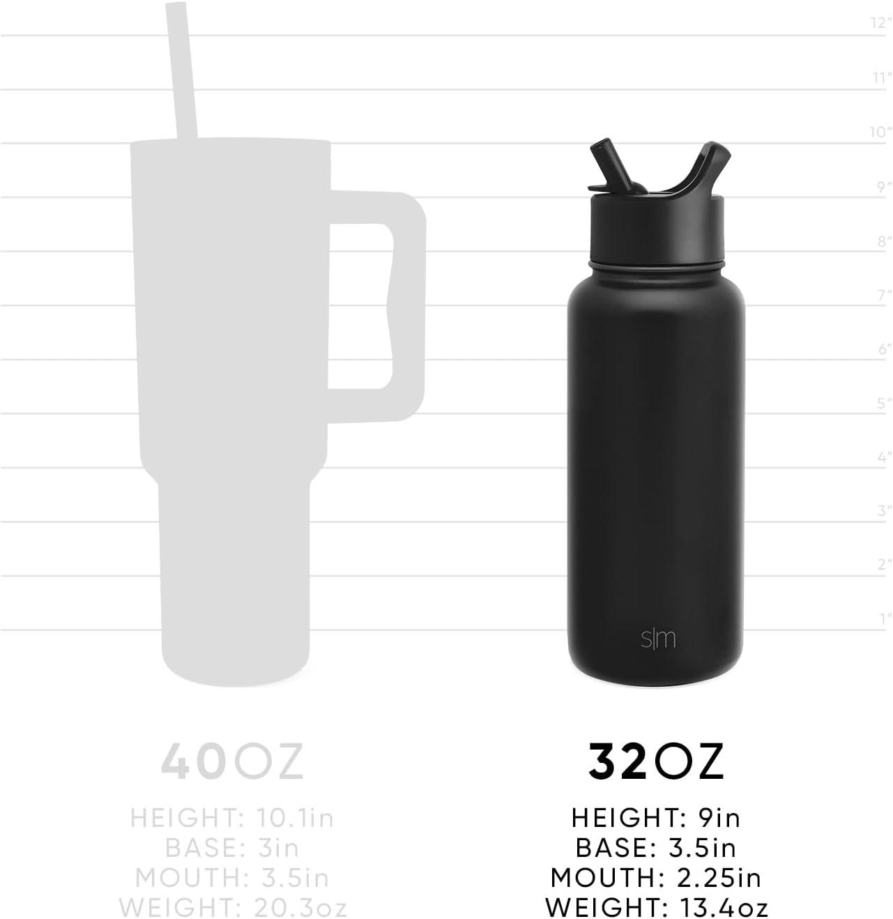 imageSimple Modern Summit Water Bottle with Straw Lid Bluey 30oz Leak Proof Stainless Steel Insulated Cup Gifts for Her Him Bluey StripesMinecraft Mashup