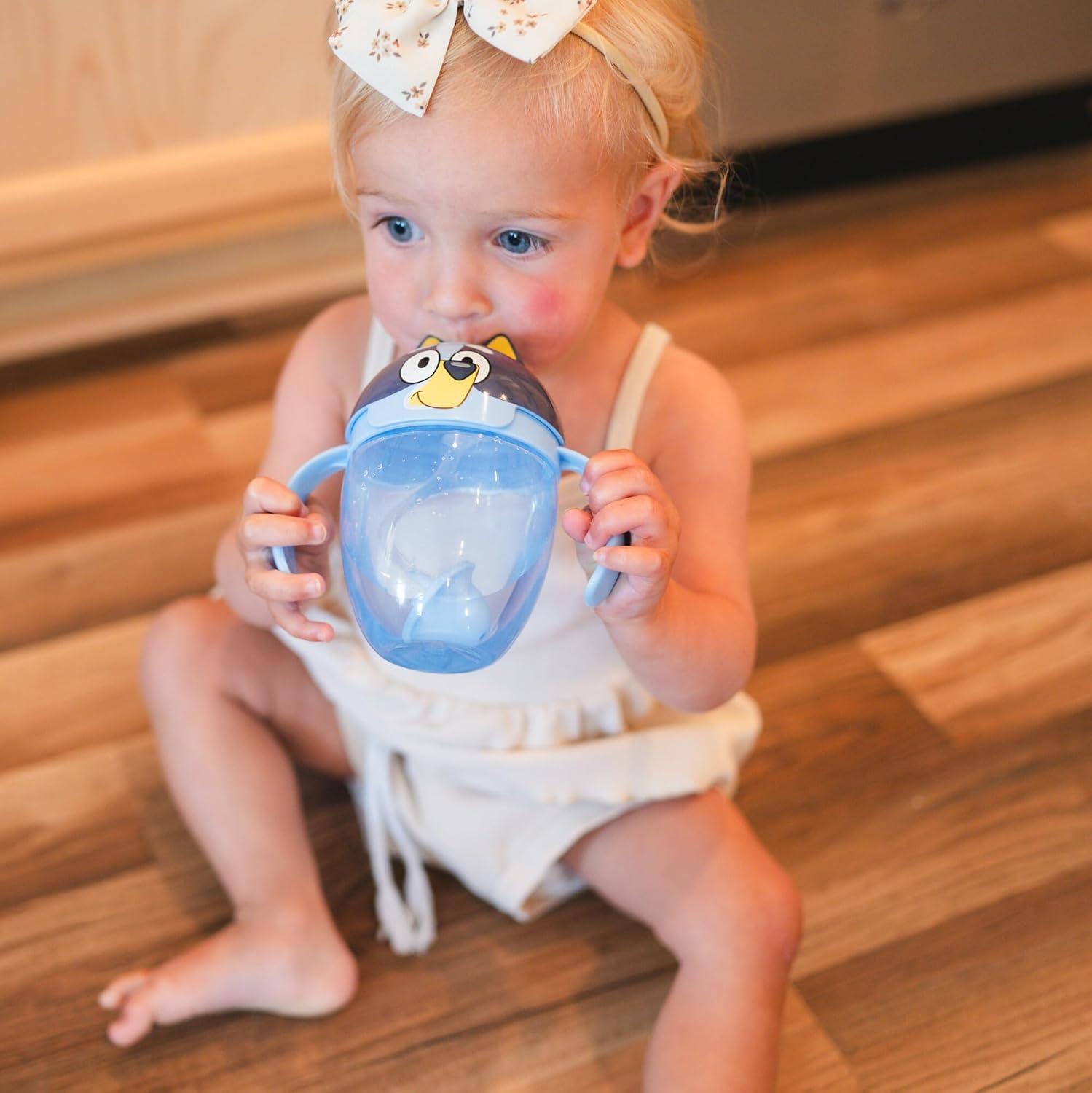 imageThe First Years Bluey Trainer Weighted Straw Cup Toddler Cups with Weighted Straw Baby and Toddler Straw Cup Spill Proof Bluey Toddler Feeding Supplies Ages 6 Months and Up 7 Ounce
