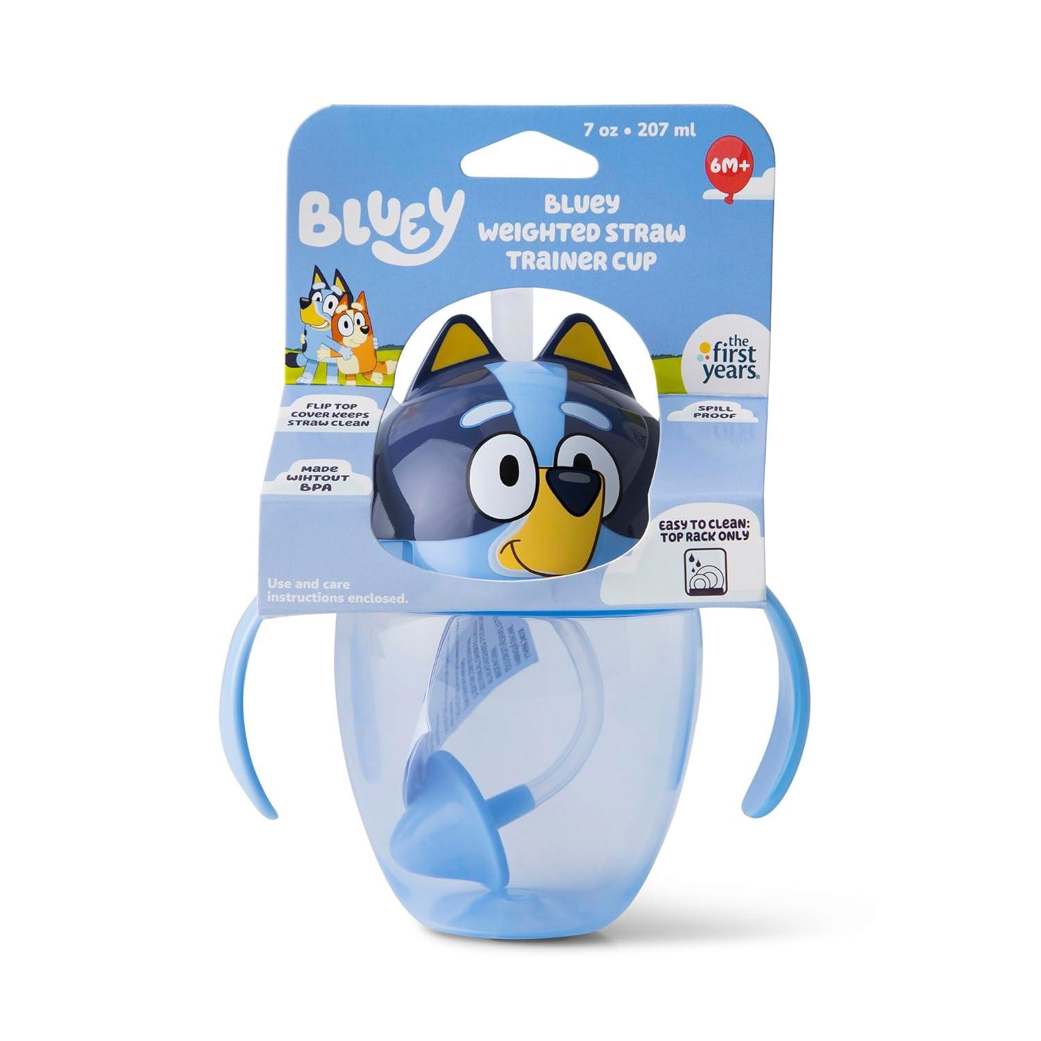 imageThe First Years Bluey Trainer Weighted Straw Cup Toddler Cups with Weighted Straw Baby and Toddler Straw Cup Spill Proof Bluey Toddler Feeding Supplies Ages 6 Months and Up 7 Ounce
