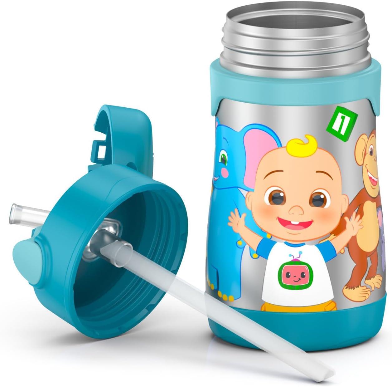imageThermos Baby 10 oz Stainless Steel Bottle with popup straw BlueyCocomelon