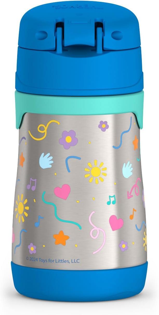 imageThermos Baby 10 oz Stainless Steel Bottle with popup straw BlueyMs Rachel