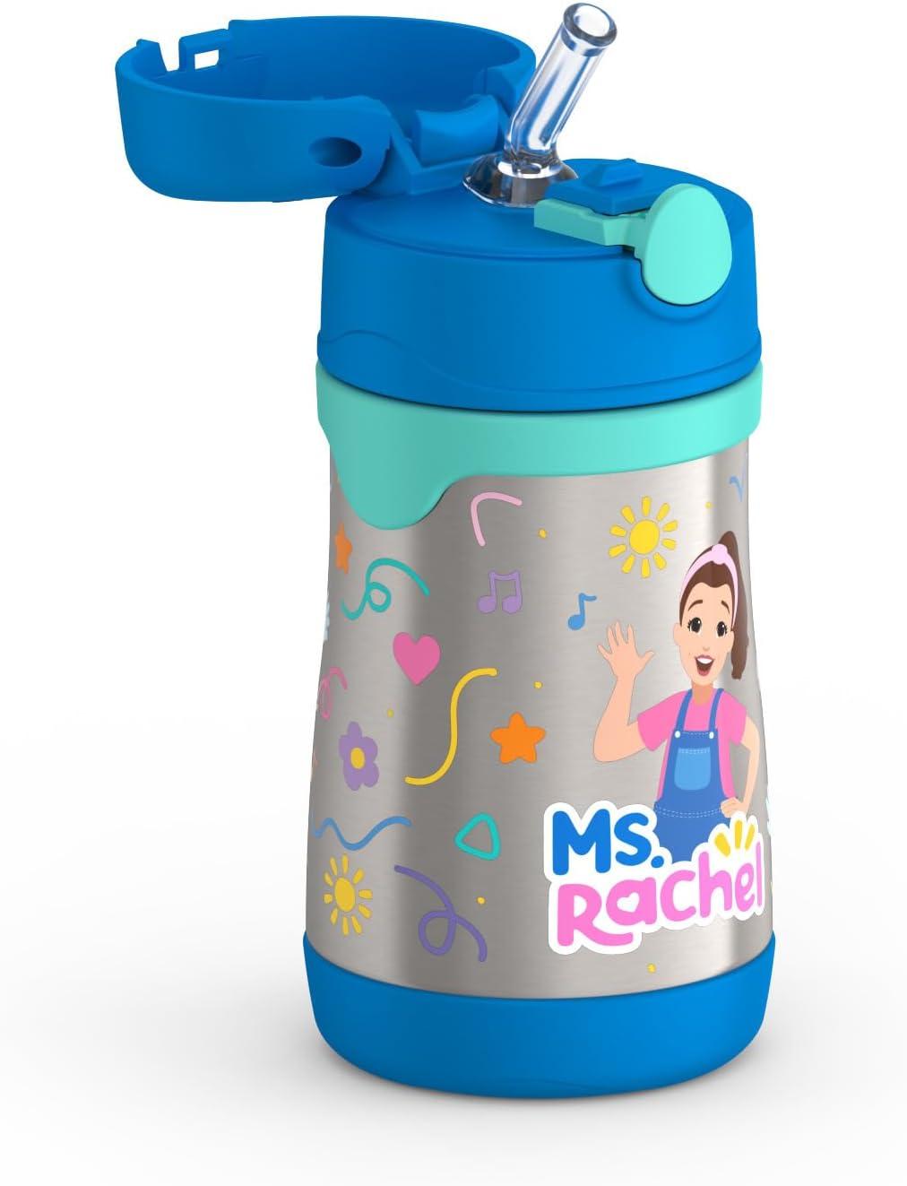 imageThermos Baby 10 oz Stainless Steel Bottle with popup straw BlueyMs Rachel
