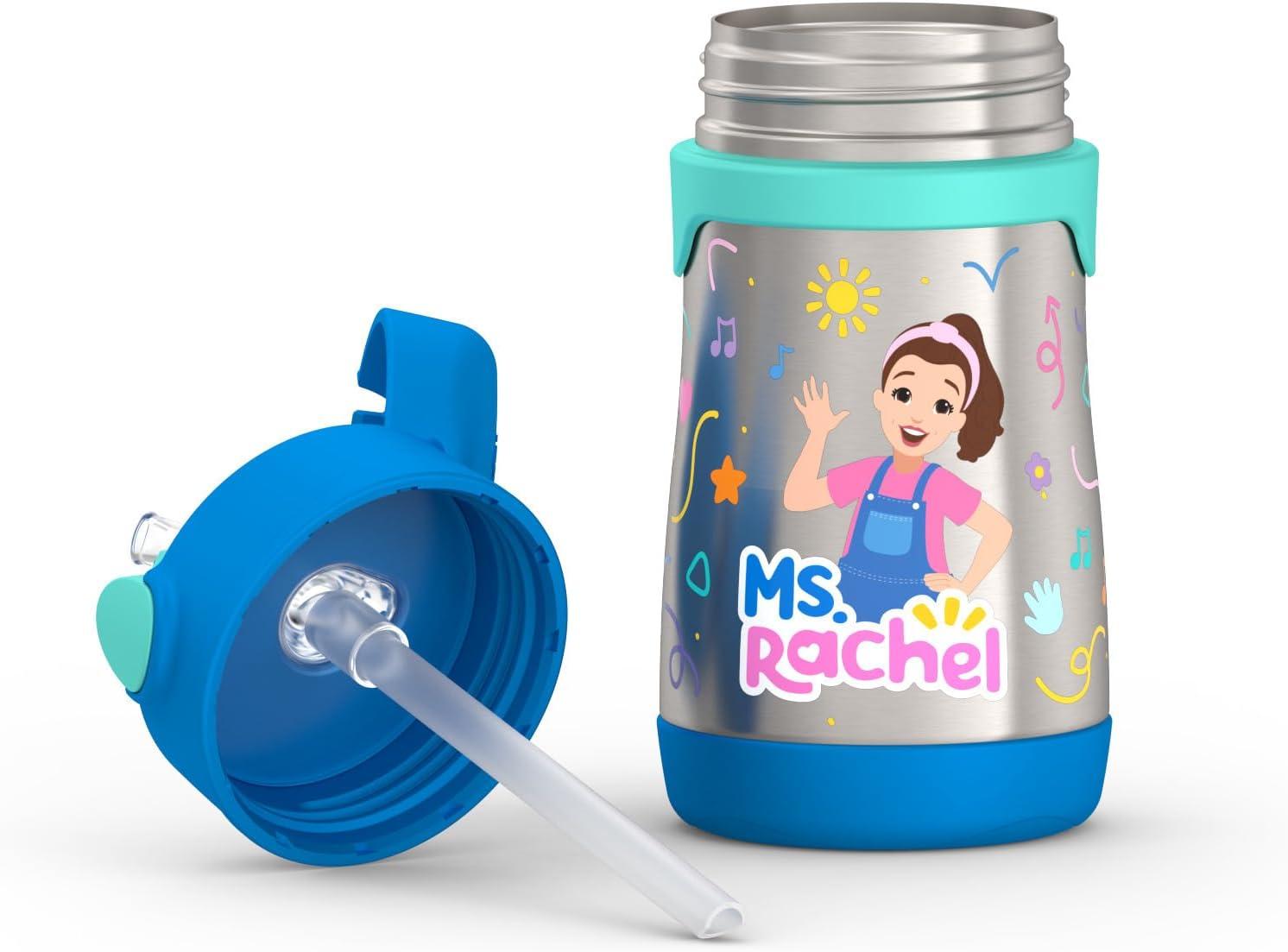 imageThermos Baby 10 oz Stainless Steel Bottle with popup straw BlueyMs Rachel
