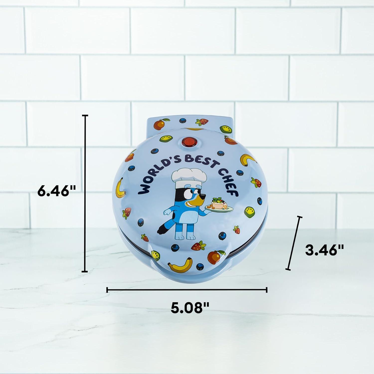 imageUncanny Brands Bluey Mini Waffle Maker Fun Character Waffles Easy to Use and CleanBluey
