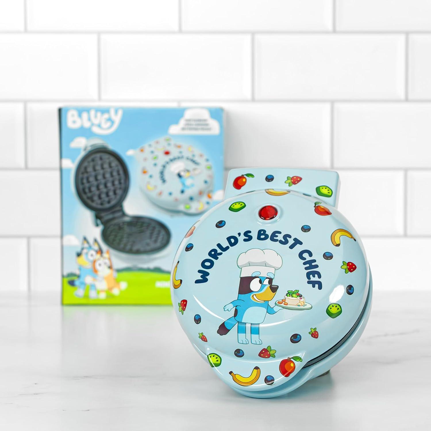 imageUncanny Brands Bluey Mini Waffle Maker Fun Character Waffles Easy to Use and CleanBluey