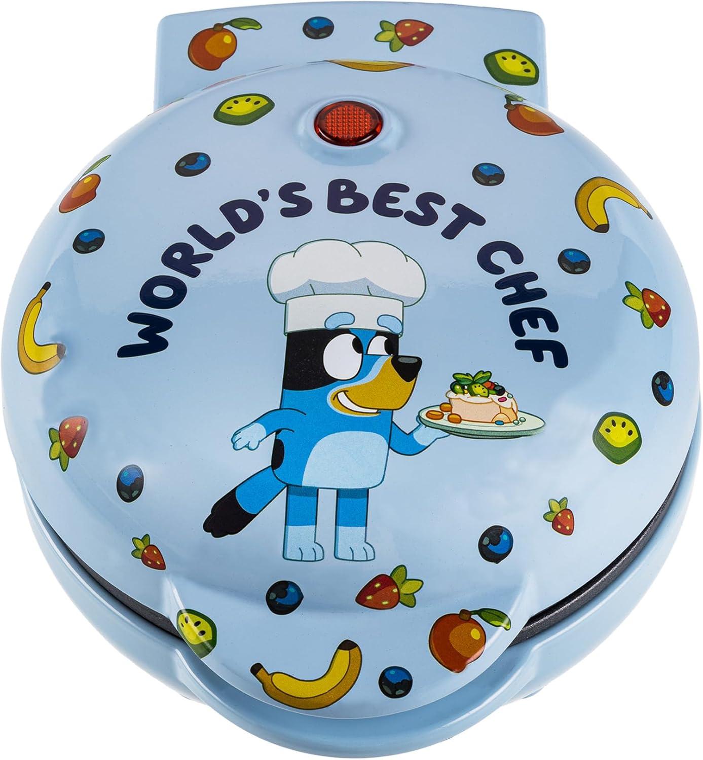 imageUncanny Brands Bluey Mini Waffle Maker Fun Character Waffles Easy to Use and CleanBluey