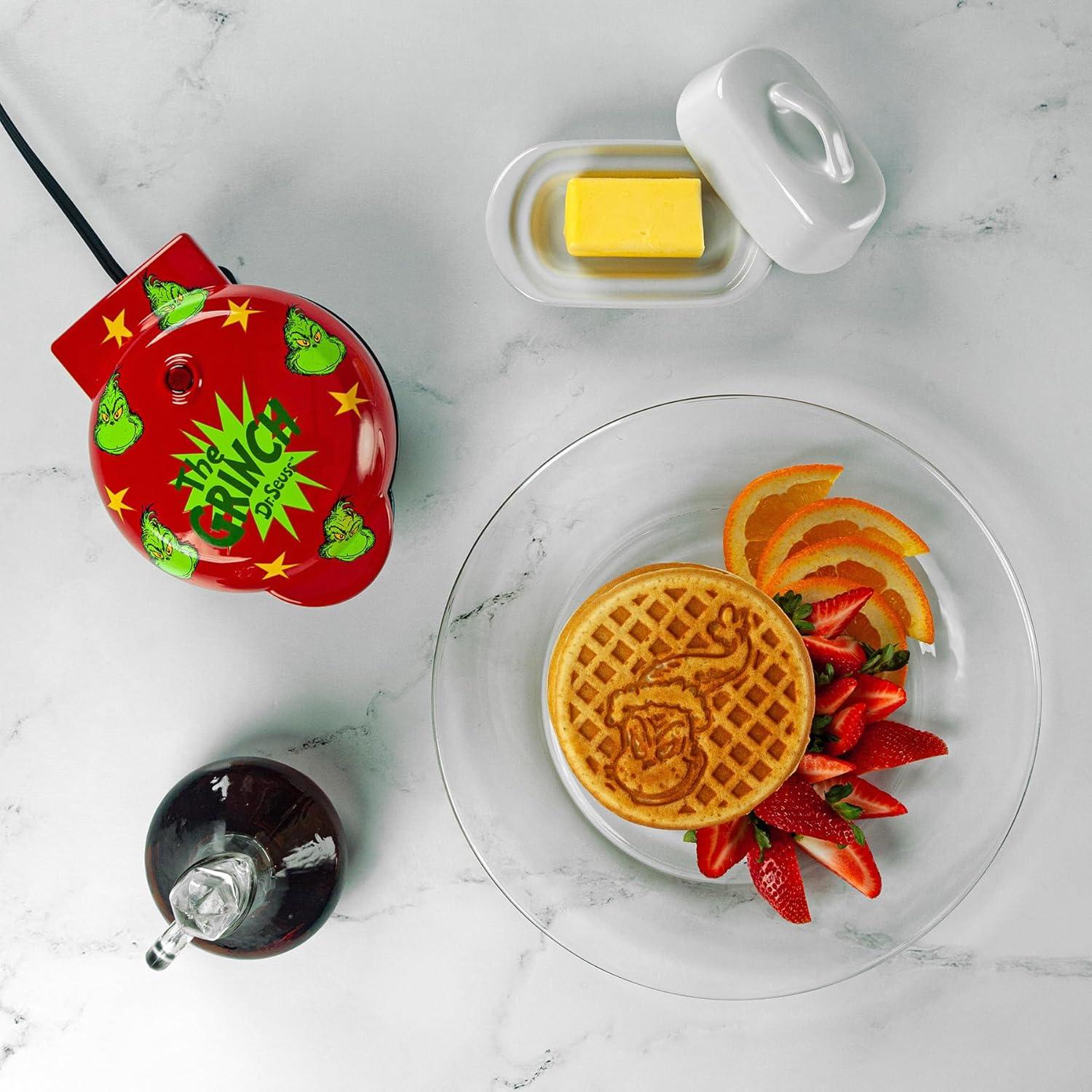 imageUncanny Brands Bluey Mini Waffle Maker Fun Character Waffles Easy to Use and CleanDr Seuss The Grinch
