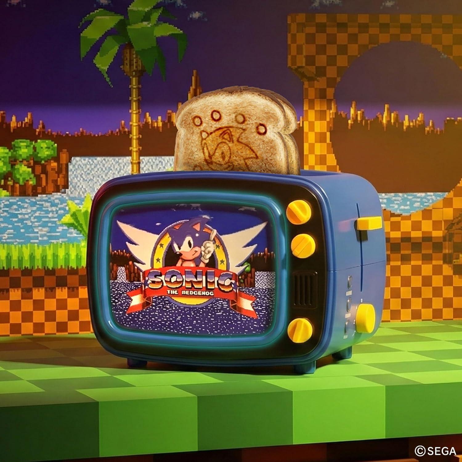 imageUncanny Brands Bluey Retro TV Toaster with Light Up Frame Two Slice Model with Bluey Toast Design Themed Kitchen ApplianceSonic The Hedgehog