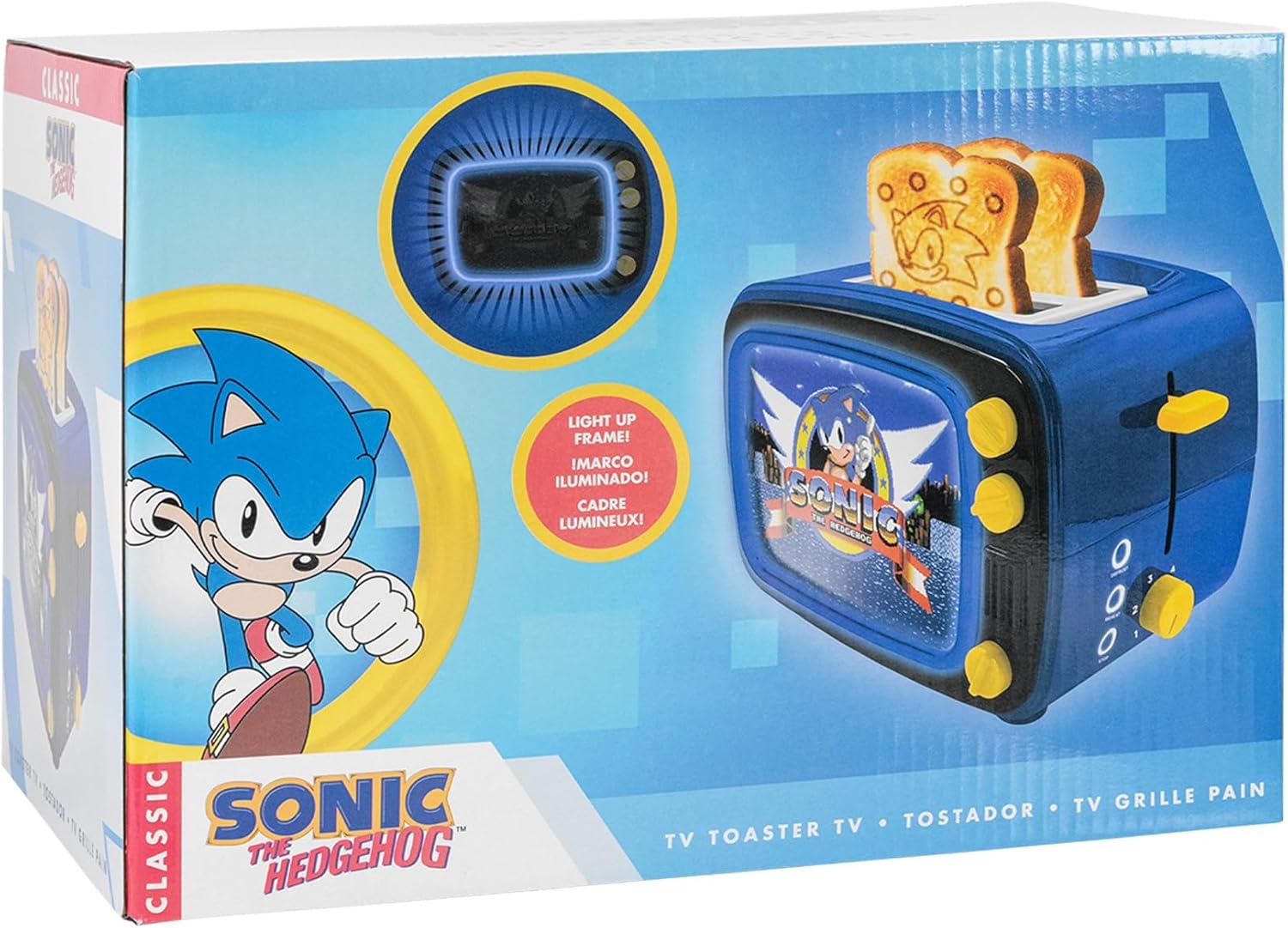 imageUncanny Brands Bluey Retro TV Toaster with Light Up Frame Two Slice Model with Bluey Toast Design Themed Kitchen ApplianceSonic The Hedgehog