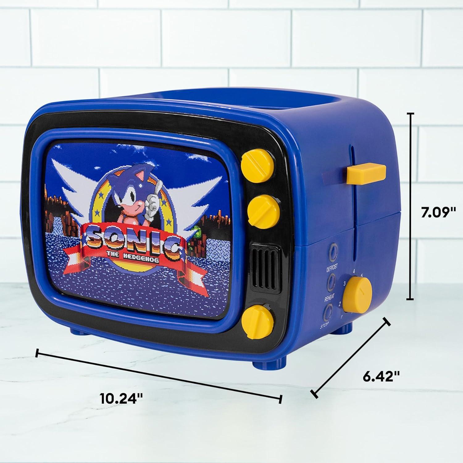 imageUncanny Brands Bluey Retro TV Toaster with Light Up Frame Two Slice Model with Bluey Toast Design Themed Kitchen ApplianceSonic The Hedgehog