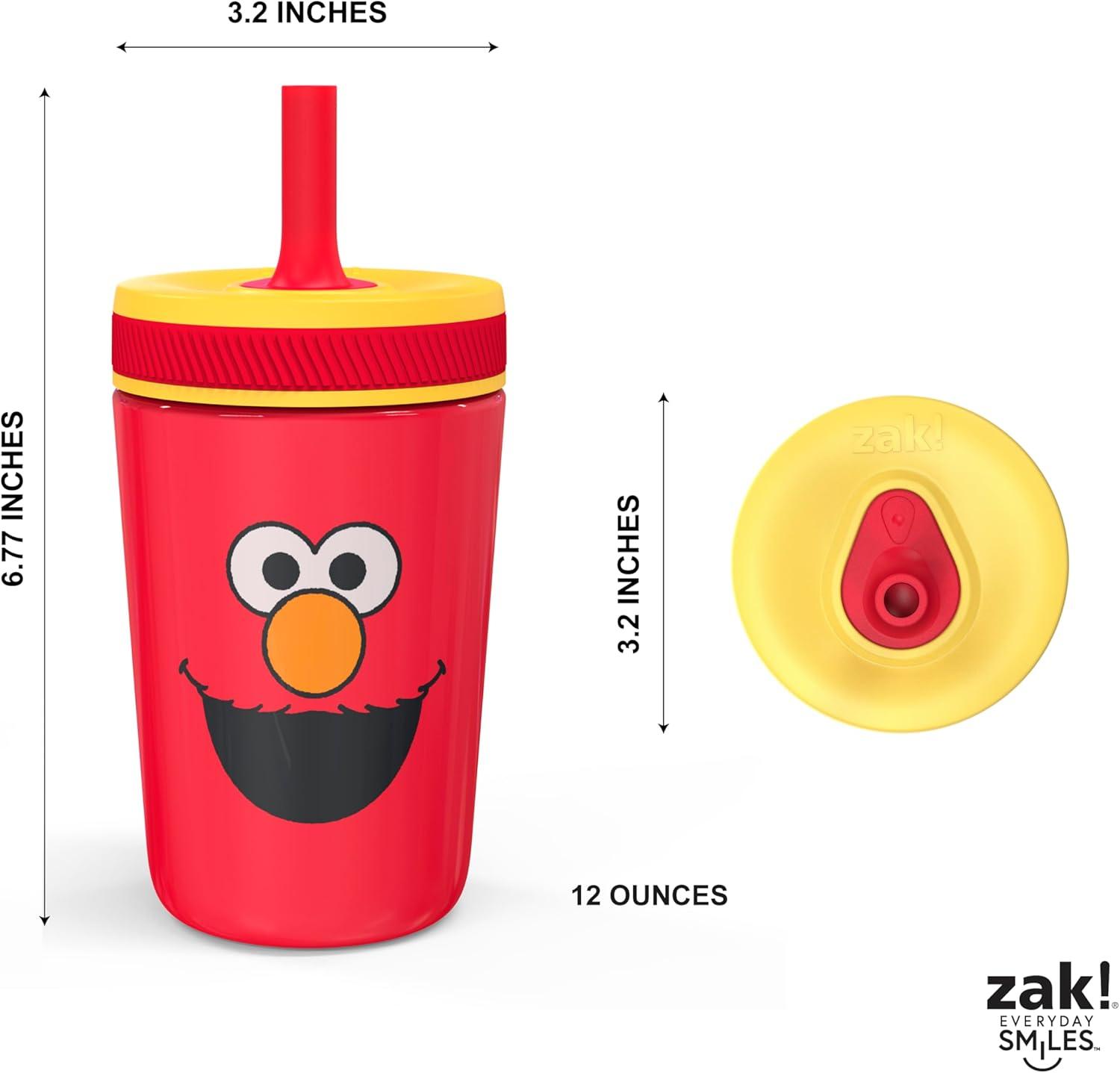 imageZak Designs Bluey Kelso Toddler Cups For Travel or At Home 12oz Vacuum Insulated Stainless Steel Sippy Cup With LeakProof Design is Perfect For Kids Bluey Bingo Grandad MortSesame Street Elmo