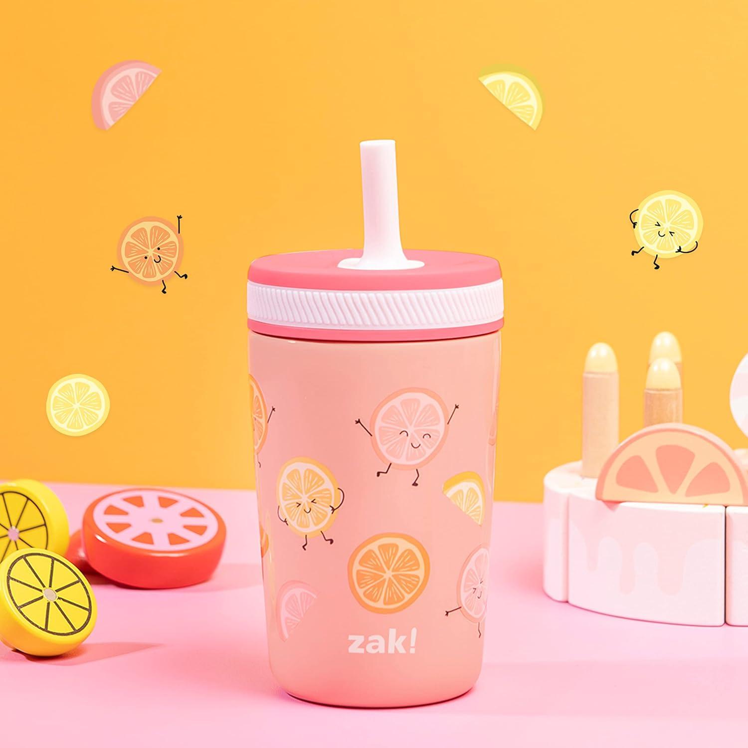 imageZak Designs Bluey Kelso Toddler Cups For Travel or At Home 12oz Vacuum Insulated Stainless Steel Sippy Cup With LeakProof Design is Perfect For Kids Bluey Bingo Grandad MortHappy Fruit