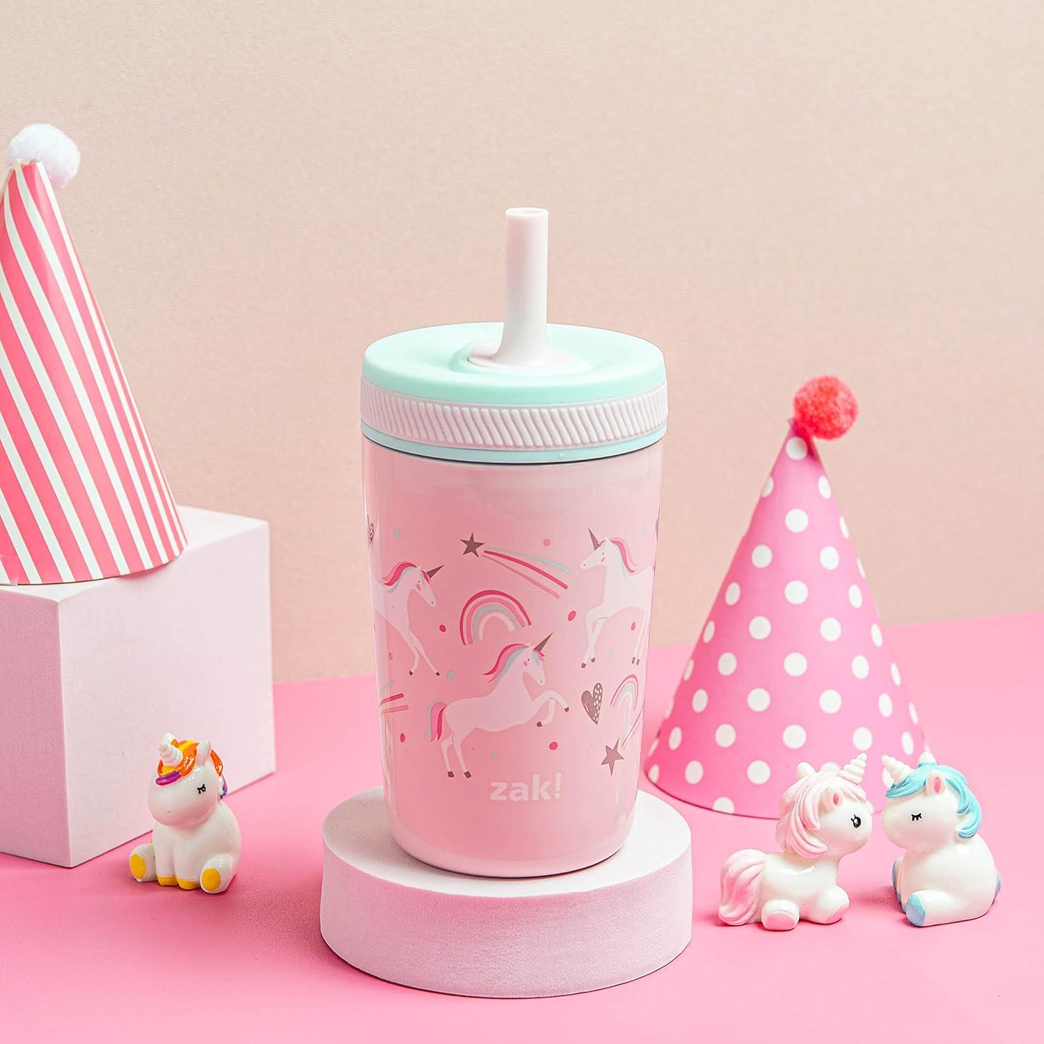 imageZak Designs Bluey Kelso Toddler Cups For Travel or At Home 12oz Vacuum Insulated Stainless Steel Sippy Cup With LeakProof Design is Perfect For Kids Bluey Bingo Grandad MortFanciful Unicorn