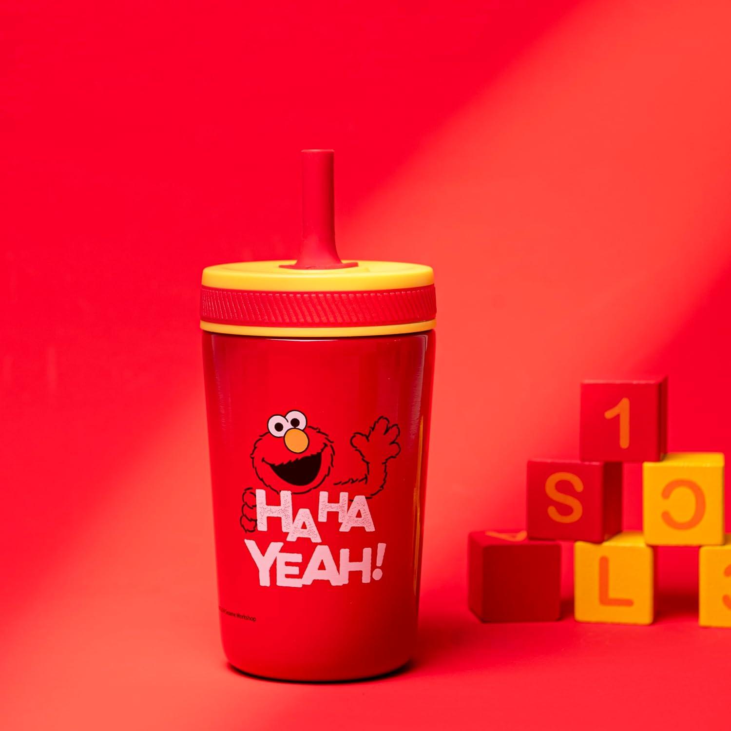 imageZak Designs Bluey Kelso Toddler Cups For Travel or At Home 12oz Vacuum Insulated Stainless Steel Sippy Cup With LeakProof Design is Perfect For Kids Bluey Bingo Grandad MortSesame Street Elmo