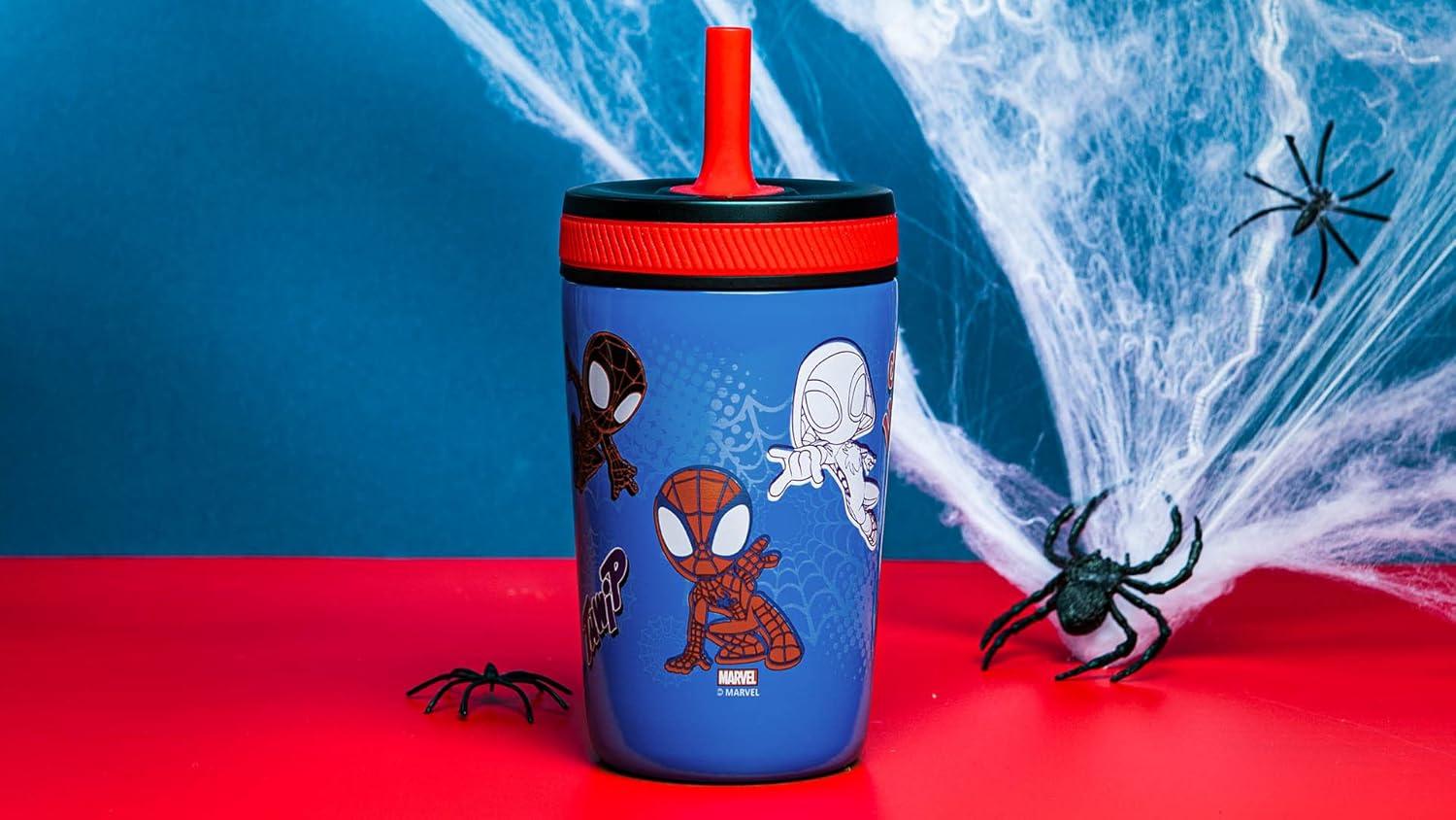 imageZak Designs Bluey Kelso Toddler Cups For Travel or At Home 12oz Vacuum Insulated Stainless Steel Sippy Cup With LeakProof Design is Perfect For Kids Bluey Bingo Grandad MortSpiderman