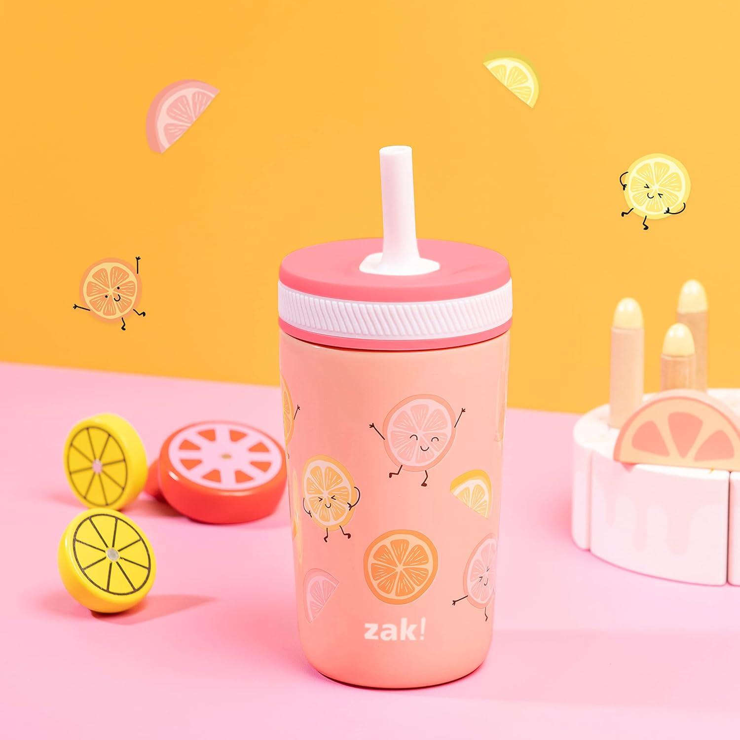 imageZak Designs Bluey Kelso Toddler Cups For Travel or At Home 12oz Vacuum Insulated Stainless Steel Sippy Cup With LeakProof Design is Perfect For Kids Bluey Bingo Grandad MortHappy Fruit