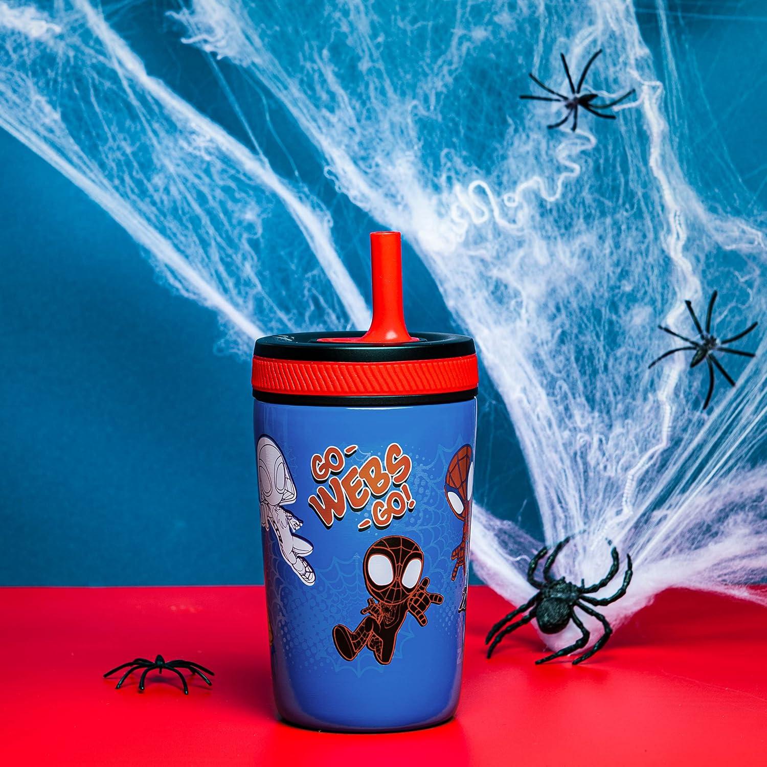 imageZak Designs Bluey Kelso Toddler Cups For Travel or At Home 12oz Vacuum Insulated Stainless Steel Sippy Cup With LeakProof Design is Perfect For Kids Bluey Bingo Grandad MortSpiderman