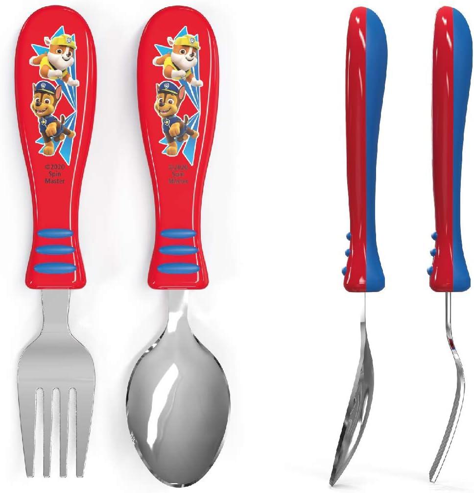 imageZak Designs Bluey Kid Flatware Set with Fun Character Art on Both Utensils Non Slip Fork and Spoon Set is Perfect for Encouraging Picky Eaters to Finish Their Plates 2 pk BPAFreePaw Patrol
