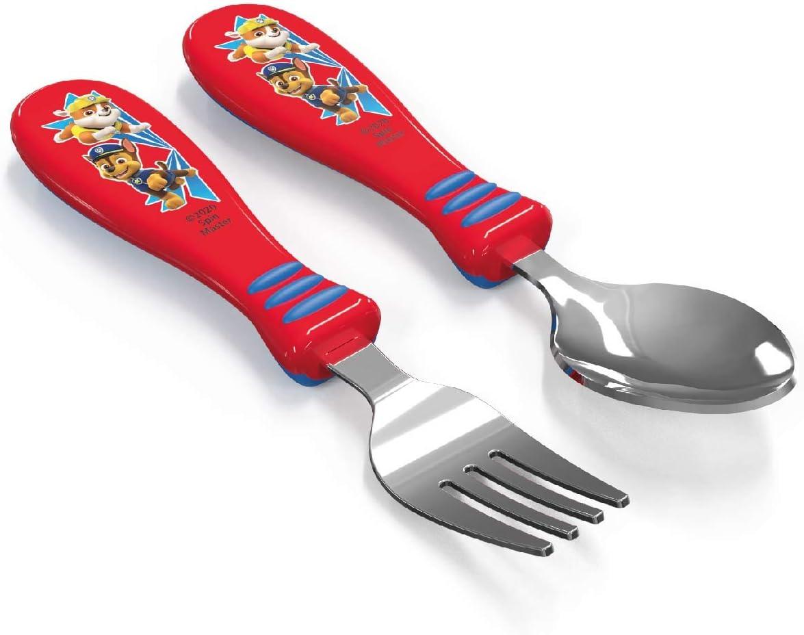 imageZak Designs Bluey Kid Flatware Set with Fun Character Art on Both Utensils Non Slip Fork and Spoon Set is Perfect for Encouraging Picky Eaters to Finish Their Plates 2 pk BPAFreePaw Patrol